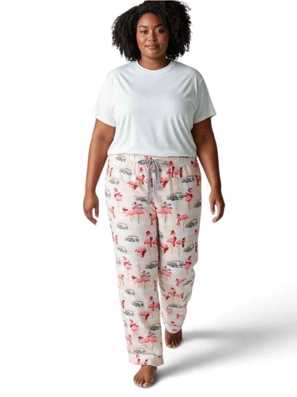 NICK & NORA Flannel Holiday Flamingo Pajama Pants